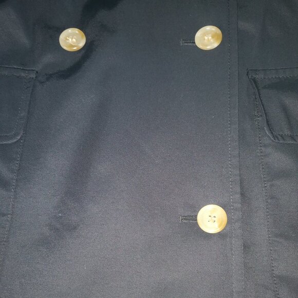 Talbots Ladies Black Fully Lined Button Closure Trench Coat - Picture 4 of 10